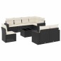 vidaXL Set de sofás de jardín 8 piezas y cojines ratán sintético negro vidaXL Set de sofás de jardín 8 piezas y cojines ratán sintético negro