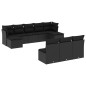 vidaXL Set de sofás de jardín 10 pzas cojines ratán sintético negro