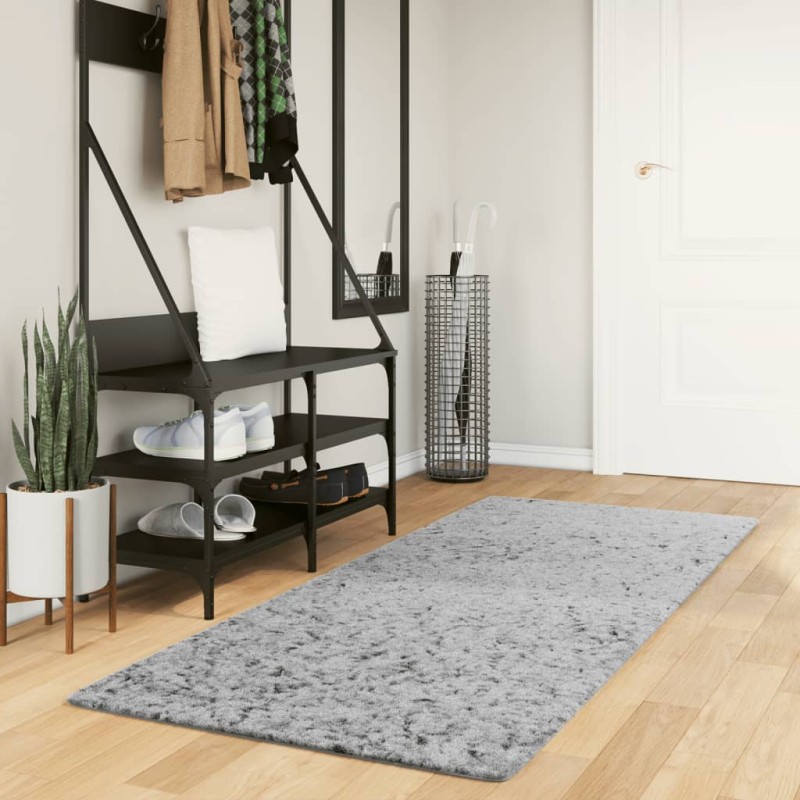 vidaXL Alfombra peluda de pelo largo moderna PAMPLONA gris 80x200 cm