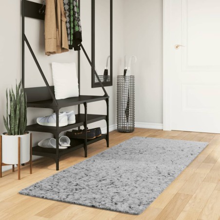 vidaXL Alfombra peluda de pelo largo moderna PAMPLONA gris 80x200 cm