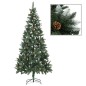 vidaXL Árbol de Navidad helado con luces, bolas y piñas 210 cm vidaXL Árbol de Navidad helado con luces, bolas y piñas 210 cm