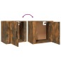 vidaXL Mesita de noche de pared color roble ahumado 50x30x47 cm
