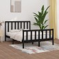 vidaXL Estructura de cama madera maciza negro King Size 150x200 cm