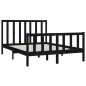 vidaXL Estructura de cama madera maciza negro King Size 150x200 cm