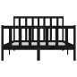 vidaXL Estructura de cama madera maciza negro King Size 150x200 cm
