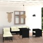 vidaXL Set de muebles de jardín 8 pzas y cojines ratán sintético negro vidaXL Set de muebles de jardín 8 pzas y cojines ratán sintético negro