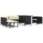 vidaXL Set de muebles de jardín 8 pzas y cojines ratán sintético negro vidaXL Set de muebles de jardín 8 pzas y cojines ratán sintético negro