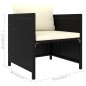 vidaXL Set de muebles de jardín 8 pzas y cojines ratán sintético negro vidaXL Set de muebles de jardín 8 pzas y cojines ratán sintético negro