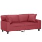 vidaXL Sofá de 2 plazas con cojines cuero sintético rojo tinto 140 cm vidaXL Sofá de 2 plazas con cojines cuero sintético rojo tinto 140 cm