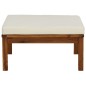 vidaXL Reposapiés con cojín blanco crema madera maciza de acacia vidaXL Reposapiés con cojín blanco crema madera maciza de acacia