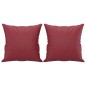 vidaXL Sofá de 2 plazas con cojines cuero sintético rojo tinto 140 cm vidaXL Sofá de 2 plazas con cojines cuero sintético rojo tinto 140 cm