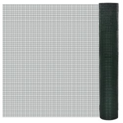 vidaXL Alambrada galvanizada con revestimiento de PVC verde 10x1 m