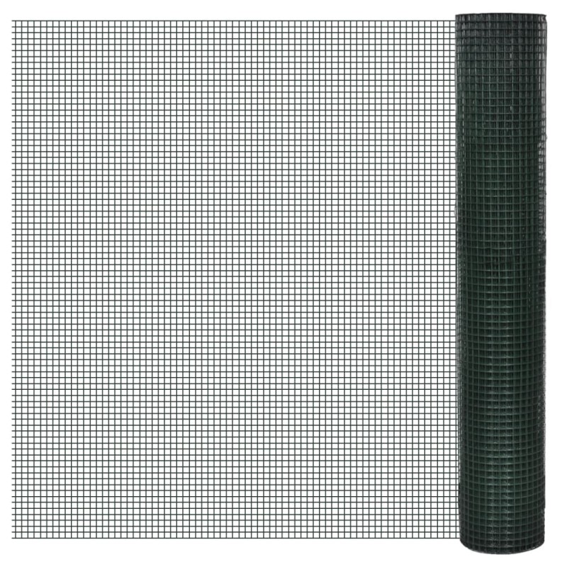 vidaXL Alambrada galvanizada con revestimiento de PVC verde 10x1 m vidaXL Alambrada galvanizada con revestimiento de PVC verde 10x1 m