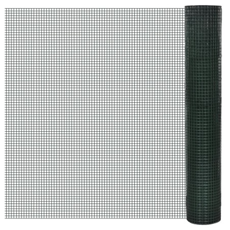 vidaXL Alambrada galvanizada con revestimiento de PVC verde 10x1 m