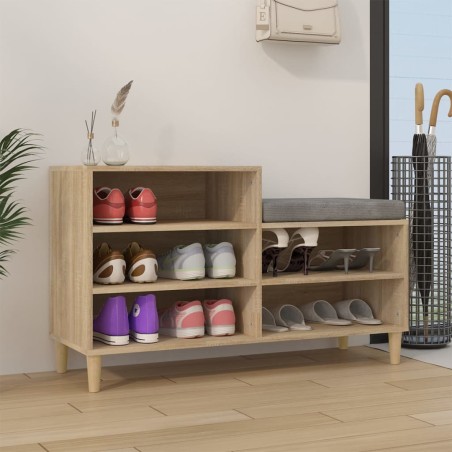 vidaXL Mueble zapatero madera contrachapada roble Sonoma 102x36x60 cm