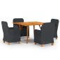 vidaXL Juego de comedor para jardín de 5 piezas gris oscuro