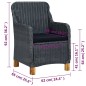 vidaXL Juego de comedor para jardín de 5 piezas gris oscuro