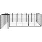 vidaXL Jaula perros 26 paneles acero recubierto polvo negro 50x100 cm vidaXL Jaula perros 26 paneles acero recubierto polvo negro 50x100 cm