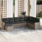 vidaXL Set de sofás de jardín 8 pzas y cojines ratán sintético gris vidaXL Set de sofás de jardín 8 pzas y cojines ratán sintético gris