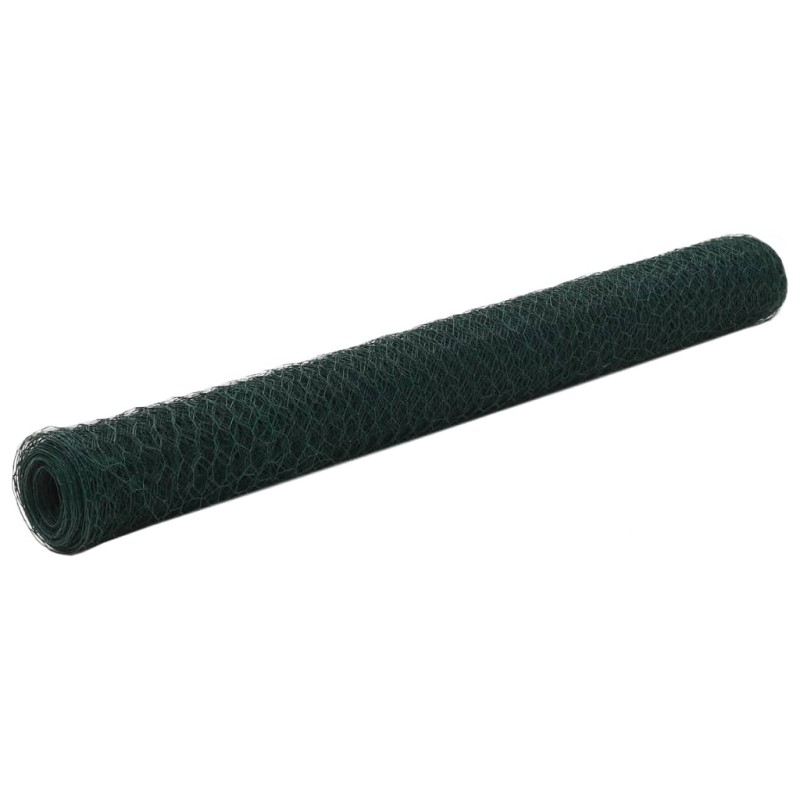 vidaXL Alambrada de gallinero acero revestimiento PVC verde 25x1,2 m vidaXL Alambrada de gallinero acero revestimiento PVC verde 25x1,2 m
