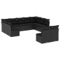 vidaXL Set de sofás de jardín 11 pzas y cojines ratán sintético negro vidaXL Set de sofás de jardín 11 pzas y cojines ratán sintético negro