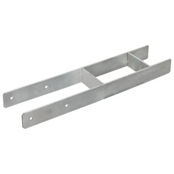 vidaXL Anclajes de valla 6 uds acero galvanizado plateado 12x6x60 cm