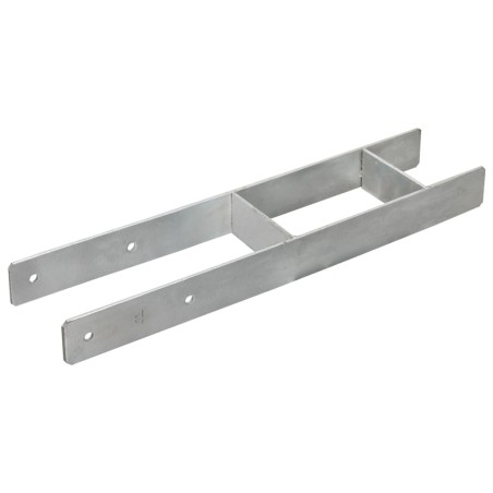 vidaXL Anclajes de valla 6 uds acero galvanizado plateado 12x6x60 cm
