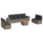 vidaXL Set de muebles de jardín 9 pzas y cojines ratán sintético gris vidaXL Set de muebles de jardín 9 pzas y cojines ratán sintético gris