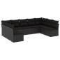 vidaXL Set de sofás de jardín 8 piezas y cojines ratán sintético negro vidaXL Set de sofás de jardín 8 piezas y cojines ratán sintético negro