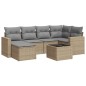 vidaXL Set sofás de jardín 7 piezas y cojines ratán sintético beige vidaXL Set sofás de jardín 7 piezas y cojines ratán sintético beige