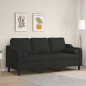 vidaXL Sofá de 3 plazas con cojines tela negro 180 cm vidaXL Sofá de 3 plazas con cojines tela negro 180 cm