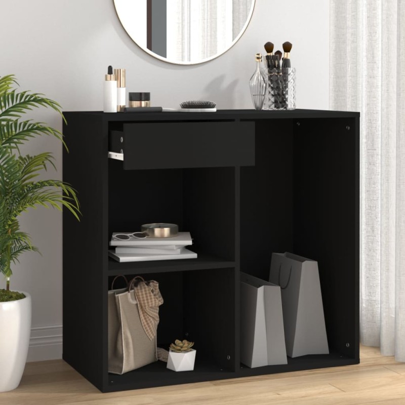 vidaXL Armario de maquillaje madera contrachapada negro 80x40x75 cm vidaXL Armario de maquillaje madera contrachapada negro 80x40x75 cm