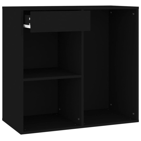 vidaXL Armario de maquillaje madera contrachapada negro 80x40x75 cm