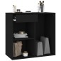 vidaXL Armario de maquillaje madera contrachapada negro 80x40x75 cm vidaXL Armario de maquillaje madera contrachapada negro 80x40x75 cm