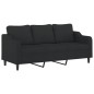 vidaXL Sofá de 3 plazas con cojines tela negro 180 cm vidaXL Sofá de 3 plazas con cojines tela negro 180 cm