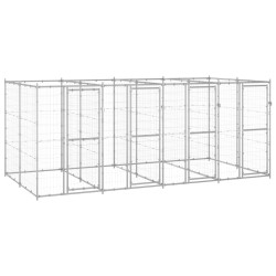 vidaXL Perrera de exterior de acero galvanizado 9,68 m²