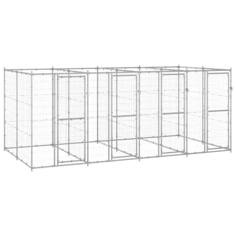vidaXL Perrera de exterior de acero galvanizado 9,68 m² vidaXL Perrera de exterior de acero galvanizado 9,68 m²