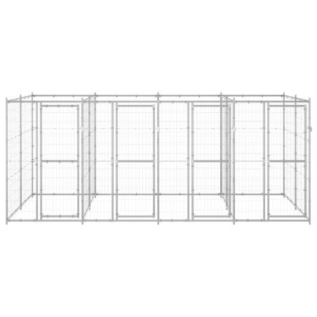 vidaXL Perrera de exterior de acero galvanizado 9,68 m²