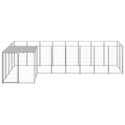 vidaXL Perrera plateada 6,05 m² acero  