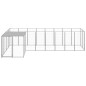 vidaXL Perrera plateada 6,05 m² acero vidaXL Perrera plateada 6,05 m² acero
