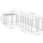 vidaXL Perrera plateada 6,05 m² acero vidaXL Perrera plateada 6,05 m² acero