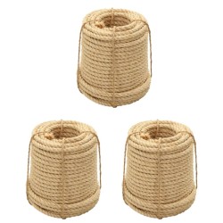 vidaXL Cuerdas de sisal 3 uds 20 mm