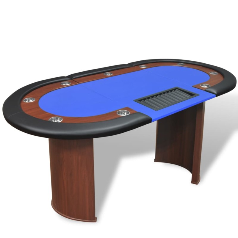 vidaXL Mesa de póker 10 jugadores bandeja de fichas y zona de crupier vidaXL Mesa de póker 10 jugadores bandeja de fichas y zona de crupier