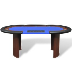 vidaXL Mesa de póker 10 jugadores bandeja de fichas y zona de crupier 