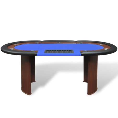 vidaXL Mesa de póker 10 jugadores bandeja de fichas y zona de crupier 