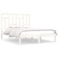 vidaXL Estructura cama madera maciza pino blanco king size 150x200 cm vidaXL Estructura cama madera maciza pino blanco king size 150x200 cm