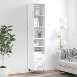 vidaXL Aparador alto madera contrachapada blanco 34,5x34x180 cm