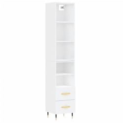 vidaXL Aparador alto madera contrachapada blanco 34,5x34x180 cm