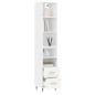 vidaXL Aparador alto madera contrachapada blanco 34,5x34x180 cm