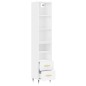 vidaXL Aparador alto madera contrachapada blanco 34,5x34x180 cm